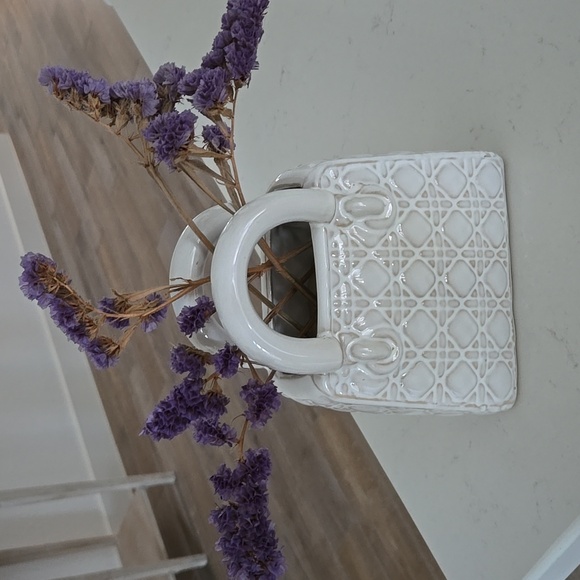 New DIOR LADY DIOR Bag Vase White Ceramic Mini Bag Vase Top Handle Cannage Bag - Picture 2 of 5